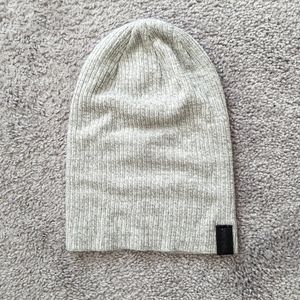 Beige Ribbed Knit Beanie Hat - Brand: Unbranded